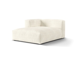 Sezlong pentru canapea modulara ivorie din textil pentru 1 persoana Martina 176 Boucle Left Micadoni