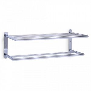 Suport argintiu din metal 18x51 cm pentru perete Wall Towel Holder Zeller