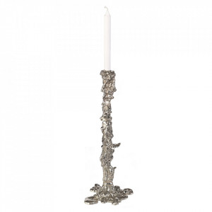Suport lumanare argintiu din metal 25 cm Drip XL Pols Potten