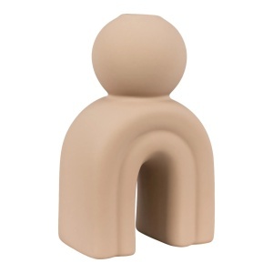 Suport lumanare maro din ceramica 17 cm Lary House Nordic