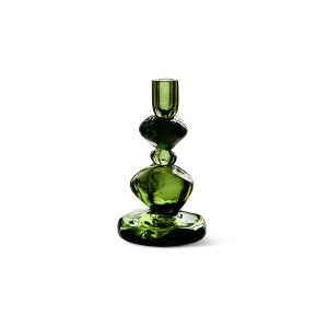 Suport lumanare verde din sticla 23 cm Crystal HKliving