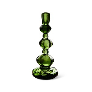 Suport lumanare verde din sticla 33 cm Crystal HKliving