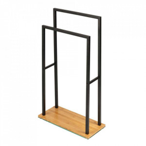 Suport prosoape negru/maro din bambus si otel 46 cm Bambusa Wenko
