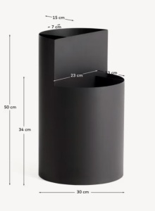 Suport umbrele gri din metal 50 cm Atin Wide Kave Home