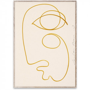 Tablou alb/galben cu rama din lemn Sunkissed Paper Collective