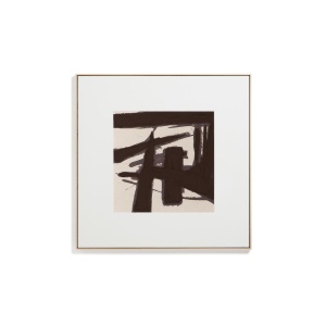 Tablou alb/negru din fibre naturale 100x100 cm Arilan Abstract Kave Home