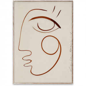 Tablou alb/rosu cu rama din lemn Full of Love Paper Collective