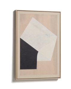 Tablou bej din fibre naturale 50x70 cm Varo Kave Home