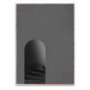 Tablou gri cu rama din lemn The Opening Paper Collective