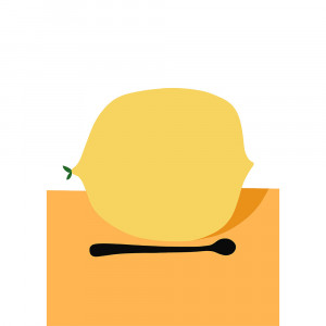 Tablou multicolor cu rama din lemn 30x40 cm Citron Paper Collective