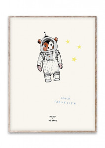 Tablou multicolor cu rama din lemn 30x40 cm Space Traveller Paper Collective