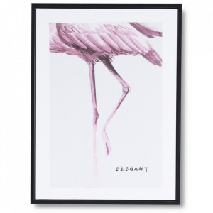 Tablou multicolor din MDF si polistiren 30x40 cm Flamingo Somcasa