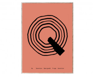 Tablou negru/portocaliu cu rama din lemn 30x40 cm Q-Alphabet Spaghetti Letter Paper Collective
