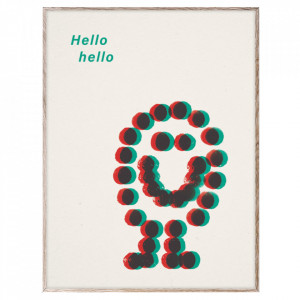 Tablou verde cu rama din lemn 30x40 cm Hello Hello Green Paper Collective