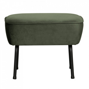 Taburet dreptunghiular verde onix din otel si catifea 46x55 cm Rodeo BePureHome