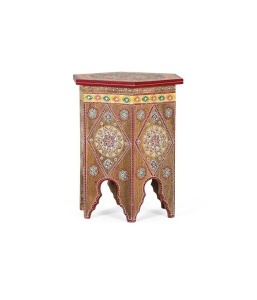 Taburet hexagonal multicolor din lemn Bari Giner y Colomer