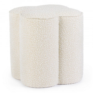 Taburet ivoriu din textil Cainta Bizzotto