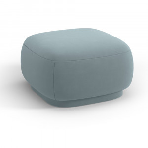 Taburet patrat albastru deschis din catifea 65x65 cm Camden Cosmopolitan Design
