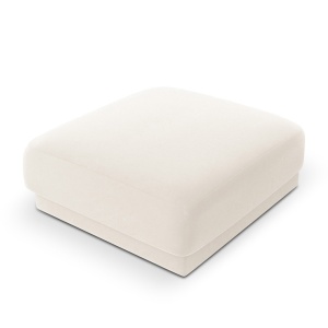 Taburet patrat bej din catifea 90x90 cm Miley Micadoni