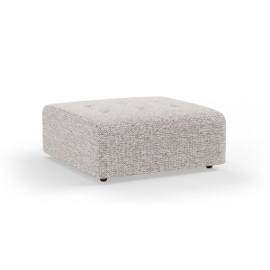 Taburet patrat gri deschis din textil 93x93 cm Vint HKliving