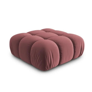Taburet patrat roz din catifea 94x94 cm Bellis Micadoni
