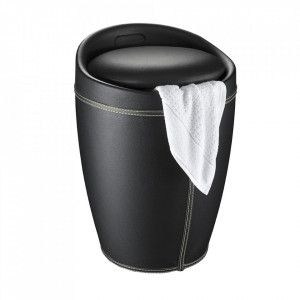 Taburet pentru baie rotund din plastic negru 36 cm Candy Wenko