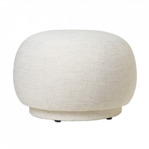 Taburet rotund alb antic din textil 60 cm Rico Ferm Living