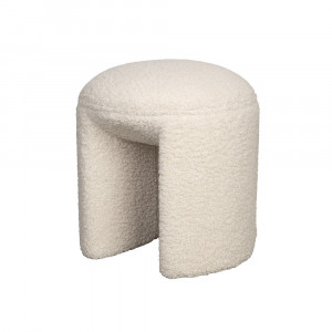 Taburet rotund alb din textil 42 cm Noxx Quiet Object