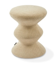 Taburet rotund bej din textil 36 cm Zig Zag Pols Potten