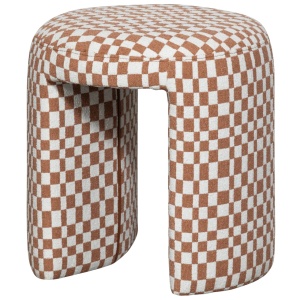 Taburet rotund din textil alb/portocaliu 45 cm Charlie Woood