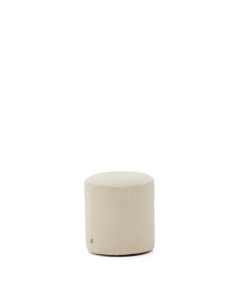 Taburet rotund ecru din textil 43 cm Kaeli Kave Home