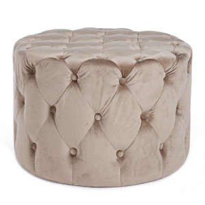 Taburet rotund grej din catifea 60 cm Lorella Bizzotto