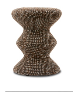 Taburet rotund maro inchis din textil 36 cm Zig Zag Pols Potten