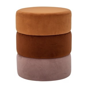 Taburet rotund multicolor din textil 37 cm Bilbao Orange Bloomingville