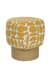 Taburet rotund ocru din textil 40 cm Cyril The Home Collection