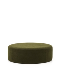 Taburet rotund verde din textil 120 cm Kaeli Kave Home