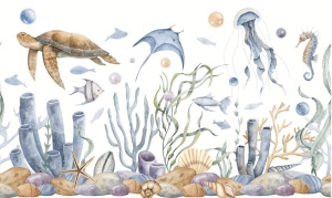 Tapet multicolor din hartie Ocean World Rebel Walls