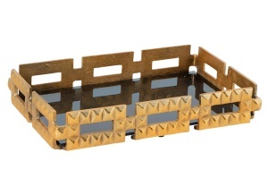 Tava decorativa aurie/neagra din metal 28x41 cm Variation The Home Collection