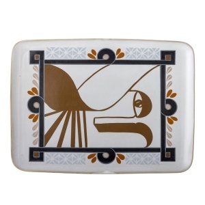 Tava dreptunghiulara multicolora din ceramica 27x37 cm Rudaur Bloomingville