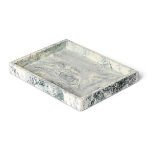 Tava dreptunghiulara verde/alb antic din fibre naturale 15x20 cm Mist Ferm Living
