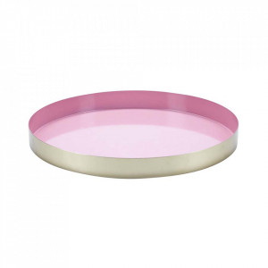 Tava rotunda roz din metal 30 cm Alissia Bahne