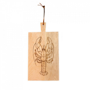 Tocator dreptunghiular maro din lemn 32x60 cm Bleached Mango Crab Pip Studio