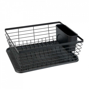 Uscator pentru vase negru din metal 30x36 cm Drip Wenko