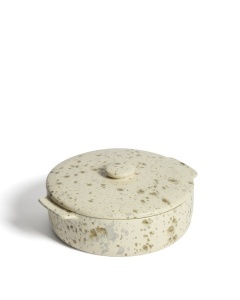 Vas de copt cu capac alb/maro din ceramica 1 L Convia Kave Home