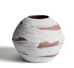Vaza alb/maro din ceramica 23 cm Emiro Kave Home