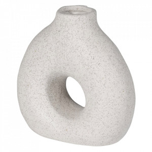 Vaza alba din ceramica 14 cm Dunya Woood