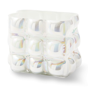 Vaza alba din sticla 18 cm Bubble Pols Potten