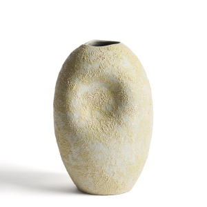 Vaza decorativa ecru/galbena din ceramica 33 cm Medira Kave Home