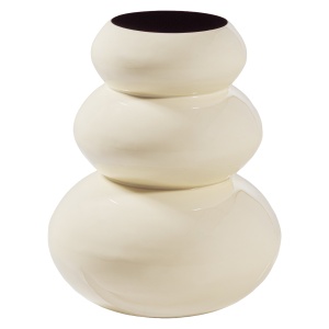 Vaza decorativa galbena din metal 35 cm Tera Woood