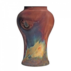 Vaza decorativa multicolora din ceramica 34 cm Raku Versmissen